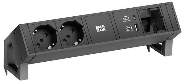Bachmann 902989 letva s utičnicama  crna  1 St.