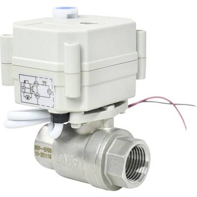 Motorizirani kuglasti ventil s kompaktnim aktuatorom na vrhu metalnog kućišta ventila, koristi se za kontrolu protoka fluida.