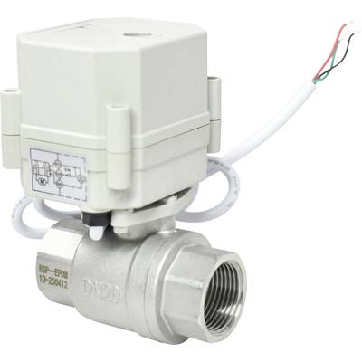 'Električni aktuatorski ventil s kablažom, označen DN20, model 10-250412. Koristi se za kontrolu protoka fluida u instalacijama za vodovodne sisteme.'