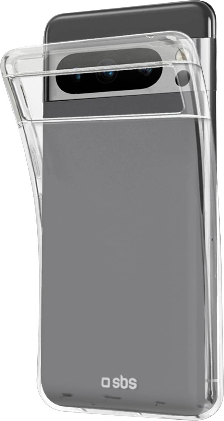 Prozirna zaštitna futrola za pametni telefon s tri stražnje kamere, prikazujući smještaj kamera i elegantni dizajn futrole.