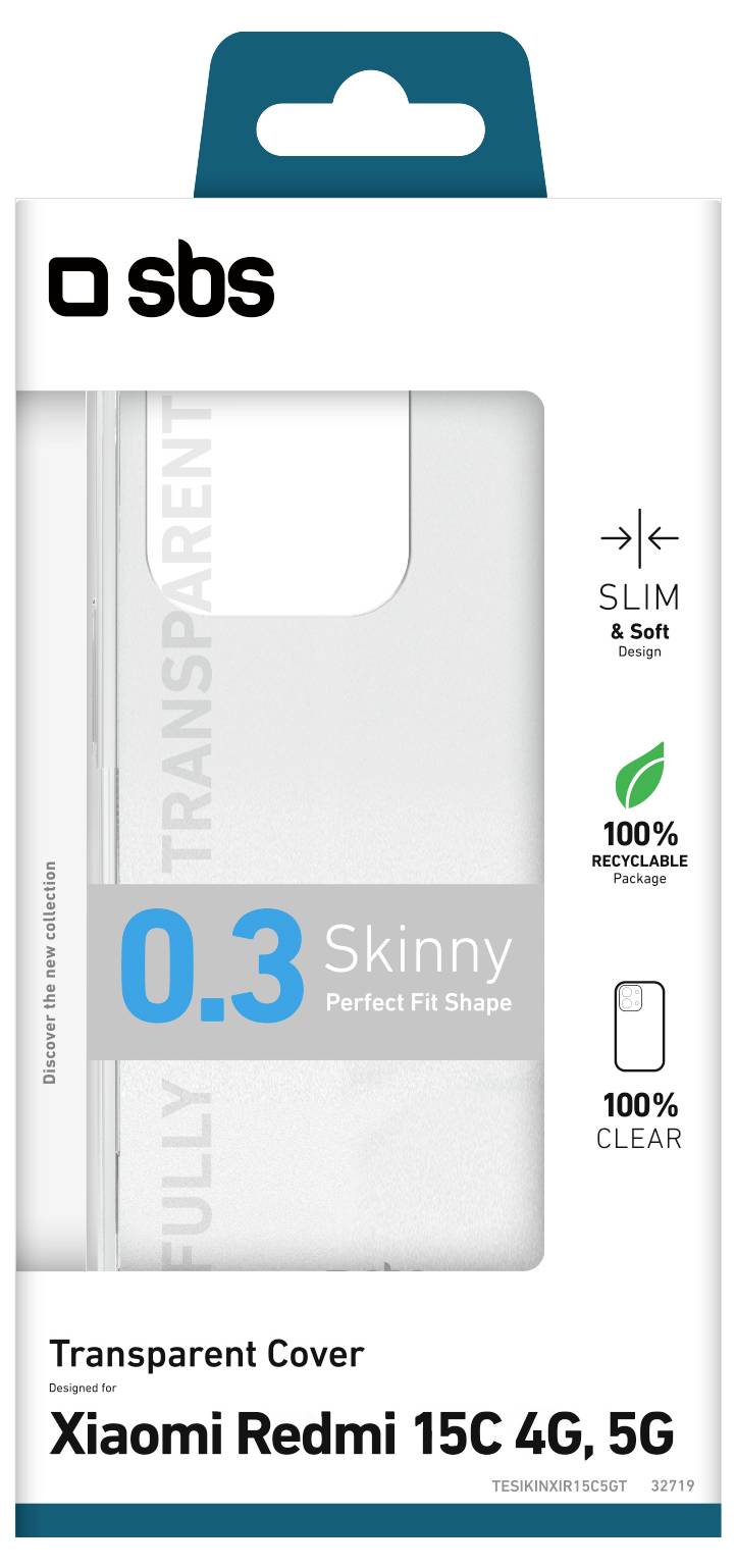 Prozirna zaštitna torbica za telefon za 'Xiaomi Redmi 15C 4G, 5G'. Karakteristike: štitnjak tankog dizajna, 100% reciklabilan, materijal od prozirnog materijala, savršeno prilagođen oblik.