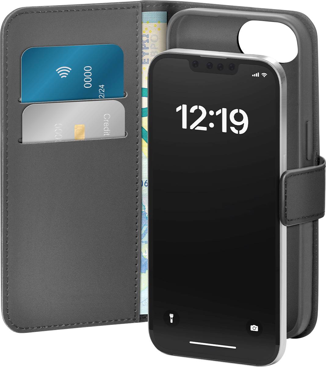 sbs mobile Flip Case Apple iPhone 16e Zwart Flip Case, Met standfunctie
