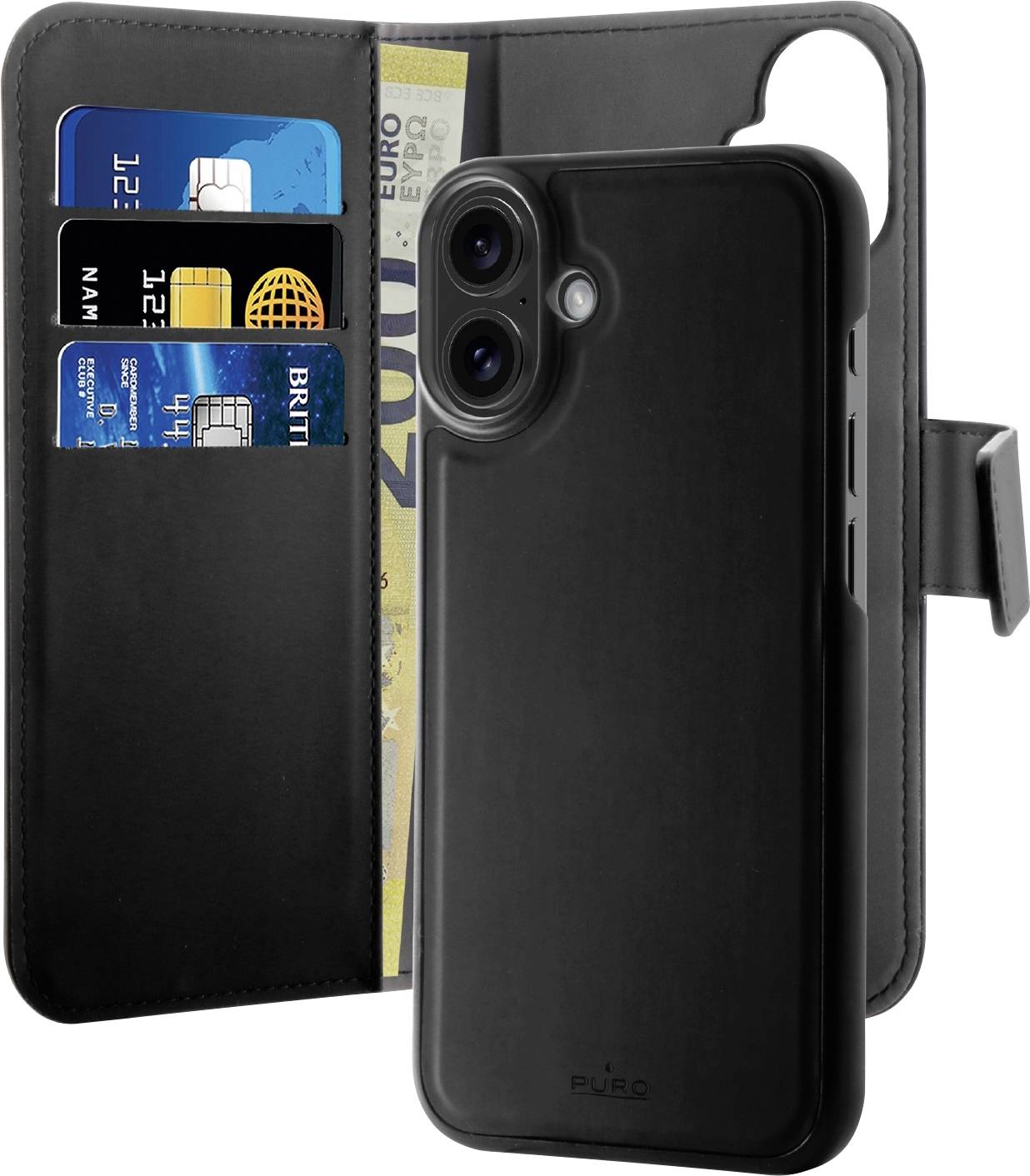 sbs mobile Flip Case Apple iPhone 16 Plus Zwart Inductieve lading