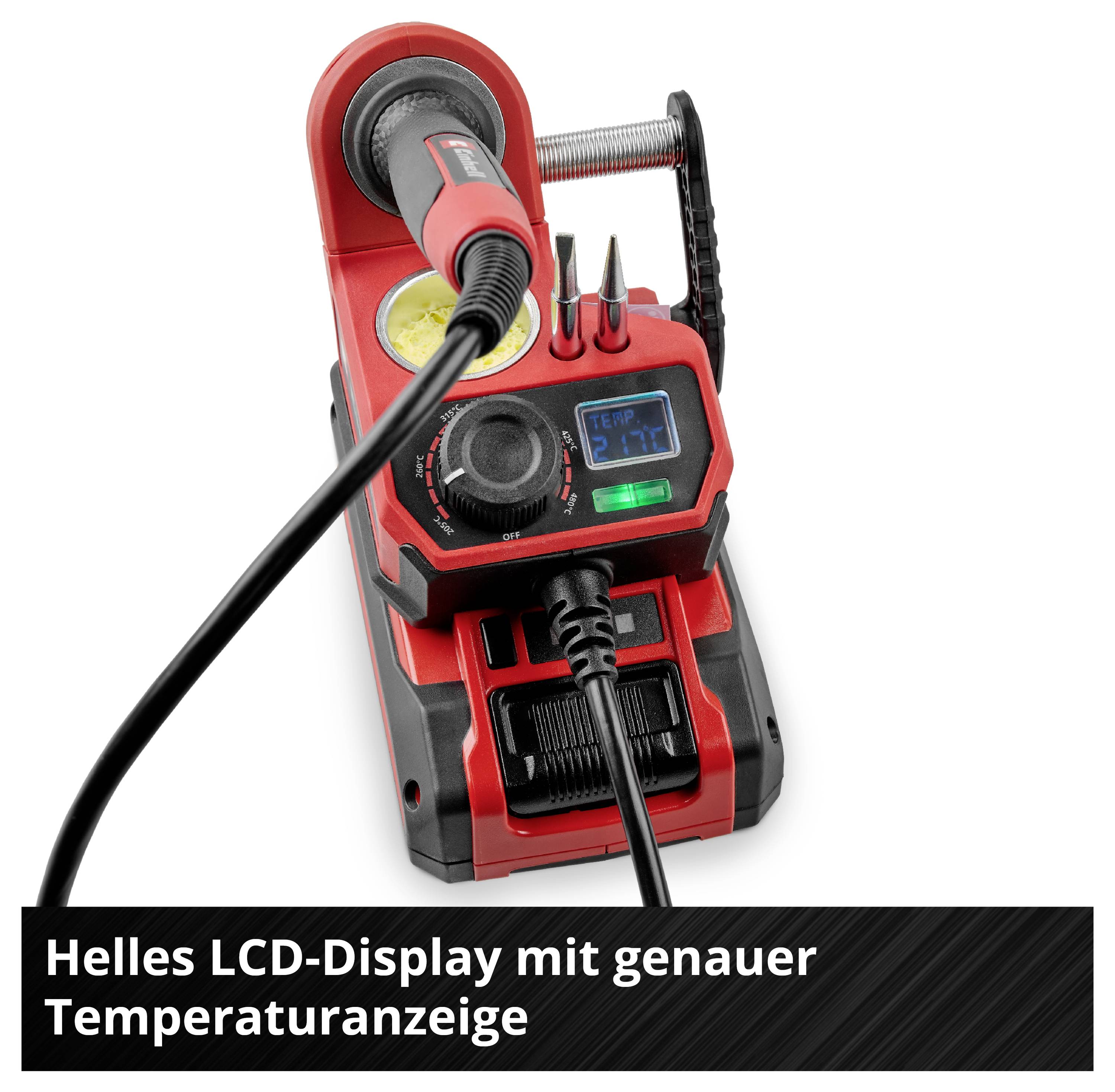 Stanica za lemljenje s jasnim LCD zaslonom za precizni prikaz temperature.