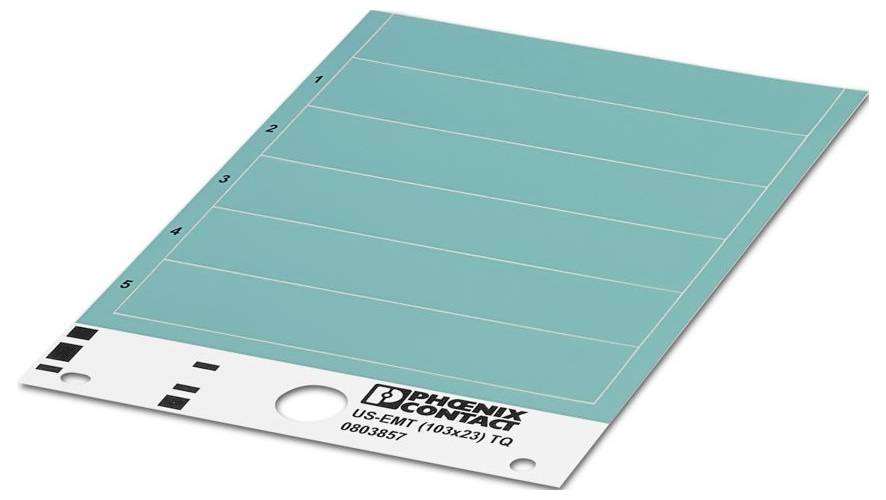 Phoenix Contact 0803857 US-EMT (103X23) TQ Opschriftlabel Montagemethode: Vergrendelen Markeringsvlak: 103 x 23 mm Aantal markeringen: 5 10 stuk(s)