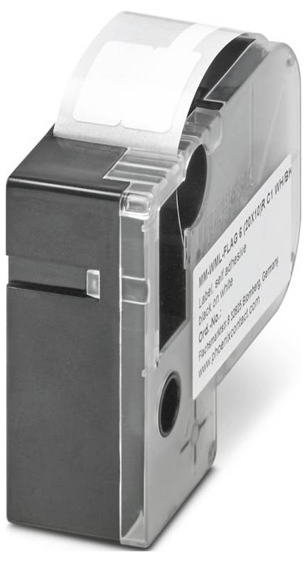 Phoenix Contact 1116143 MM-WML-FLAG 6 (20X10)R C1 WH/BK Kabelmarkering Montagemethode: Plakken Markeringsvlak: 10 x 20 mm Wit Aantal markeringen: 145 1 stuk(s)