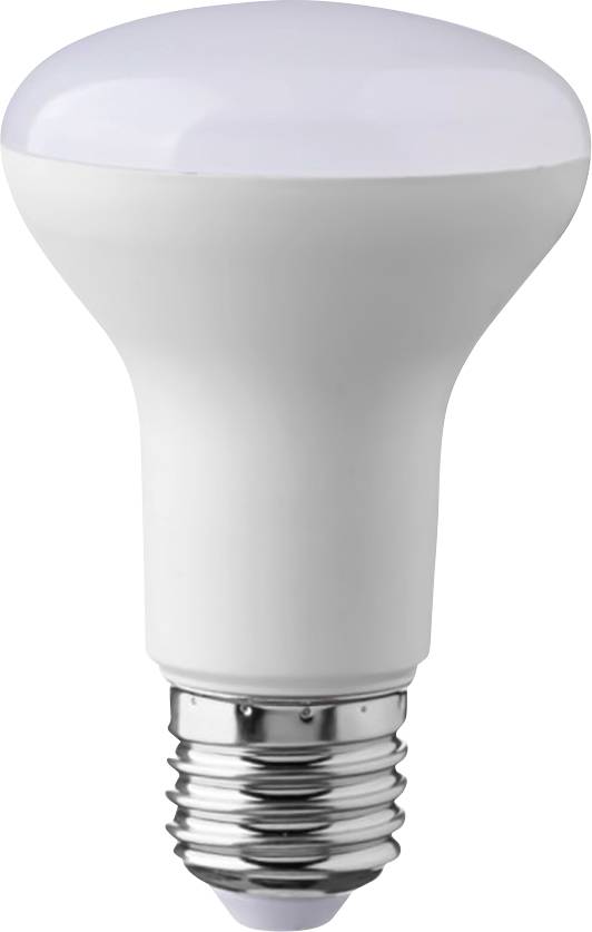 Bijela LED žarulja sa srebrnom vijčanom bazom, projektirana za energetski učinkovito osvjetljenje.