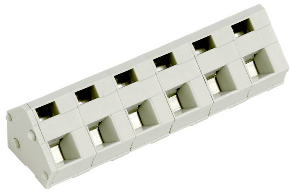 Siva blok od elektroničkog konektora sa 12 vijčanih terminala raspoređenih u dva reda za spajanja kablova.