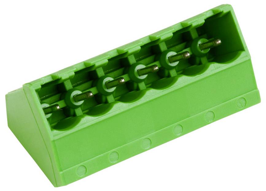 'Zeleni plastični električni blok sa pet priključnih utora'