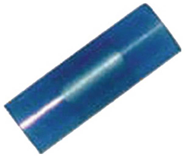 Svijetloplavi valjkasti predmet koji leži na boku, vjerojatno spojnik ili izolator koji se koristi u elektronici ili električne svrhe.