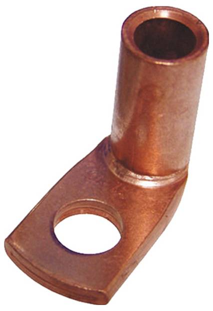 Bakreni vijčani priključak s cjevastim krajem i ravnom osnovom koja ima kružni otvor, koristi se za učvršćivanje žica na terminale.