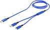 Smrter USB-C® Y kabel USB-C®, Apple Lightning utikač 120 cm plava boja aluminijski utikač, oplaštenje od tekstila, s otg funkcijom SMRTER_DUO_NB