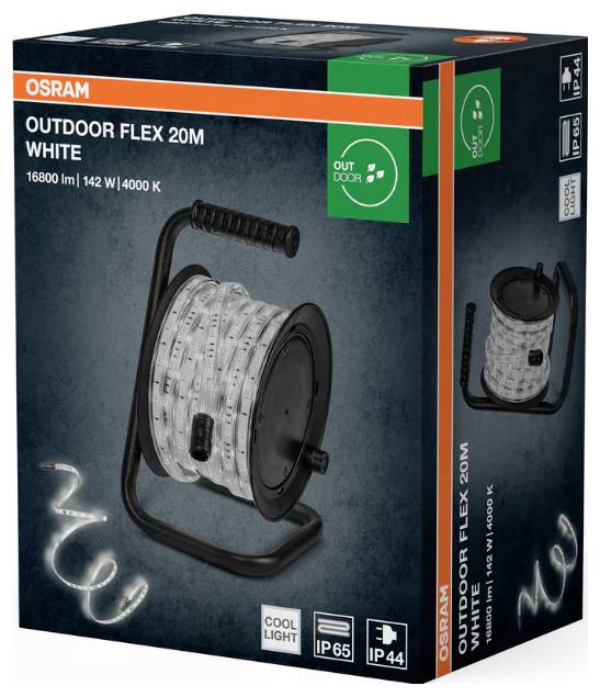 OSRAM 4099854449239 LED-strip complete set Met connector (male) 230 V 20 m Koudwit 1 stuk(s)