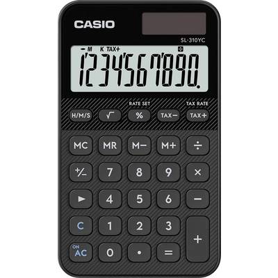 Crni Casio SL-310YC kalkulator koji na zaslonu prikazuje brojeve '1234567890', s standardnim funkcijskim tipkama ispod.