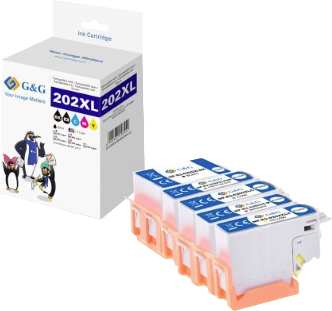 G&G Inktcartridge Compatibel Zwart, Foto zwart, Cyaan, Magenta, Geel NP-R2-0202XLBKPBKCMY GP-E202XLBKPBKCMY-5P