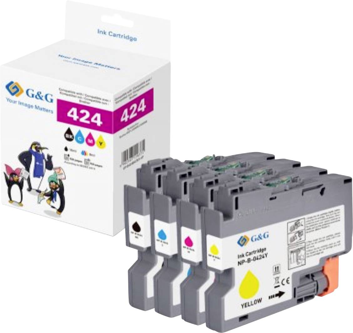 G&G Inkt combipack Compatibel Zwart, Cyaan, Magenta, Geel GP-B424BKCMY-4P