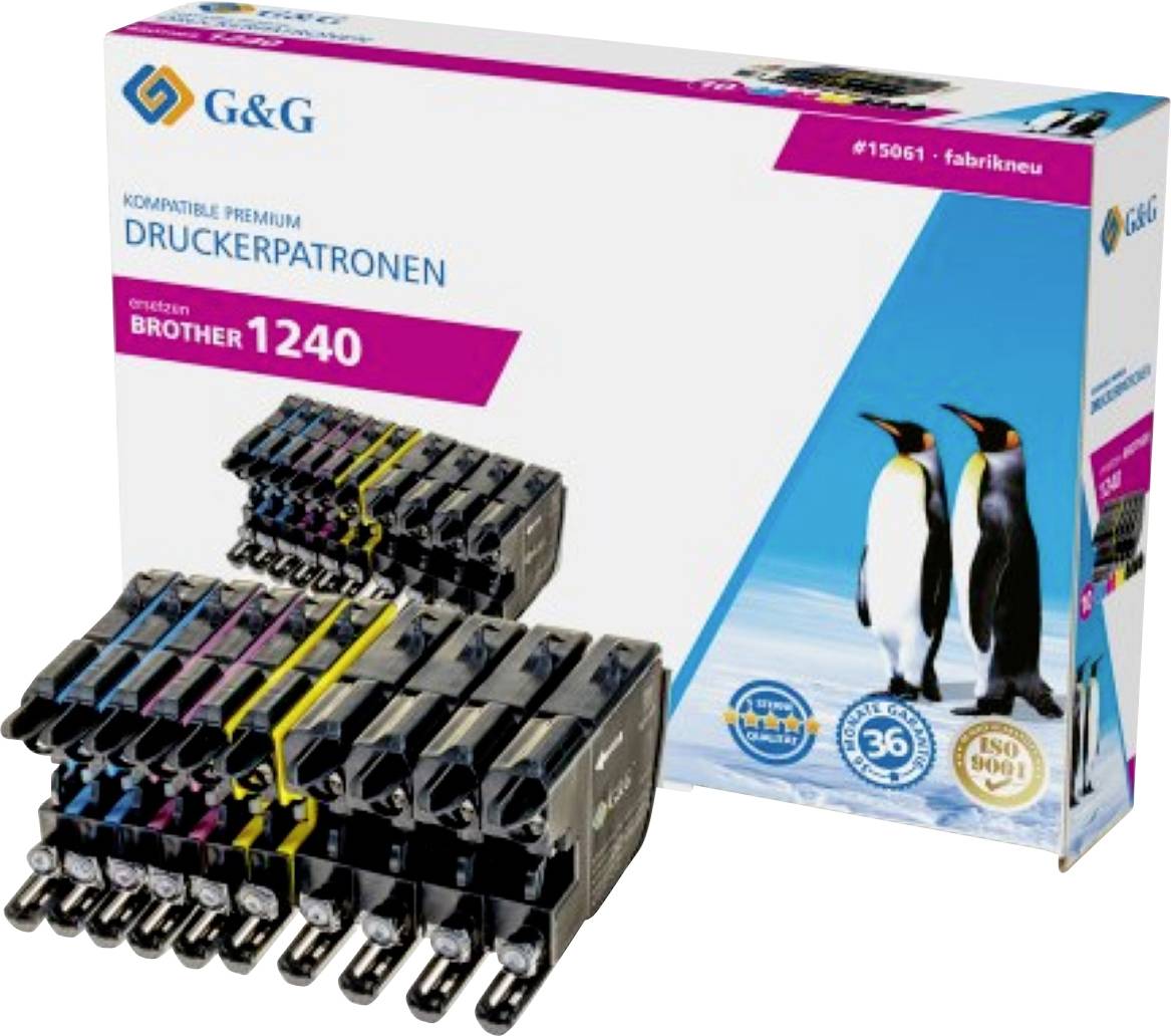 G&G Inktcartridge Compatibel Zwart, Cyaan, Magenta, Geel NP-B-0075BK 1P750-10