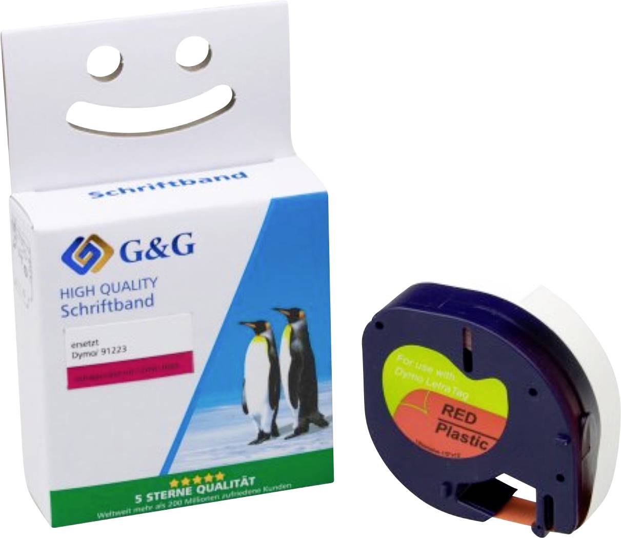 G&G 5D91223-TD Labeltape Tekstkleur: Zwart