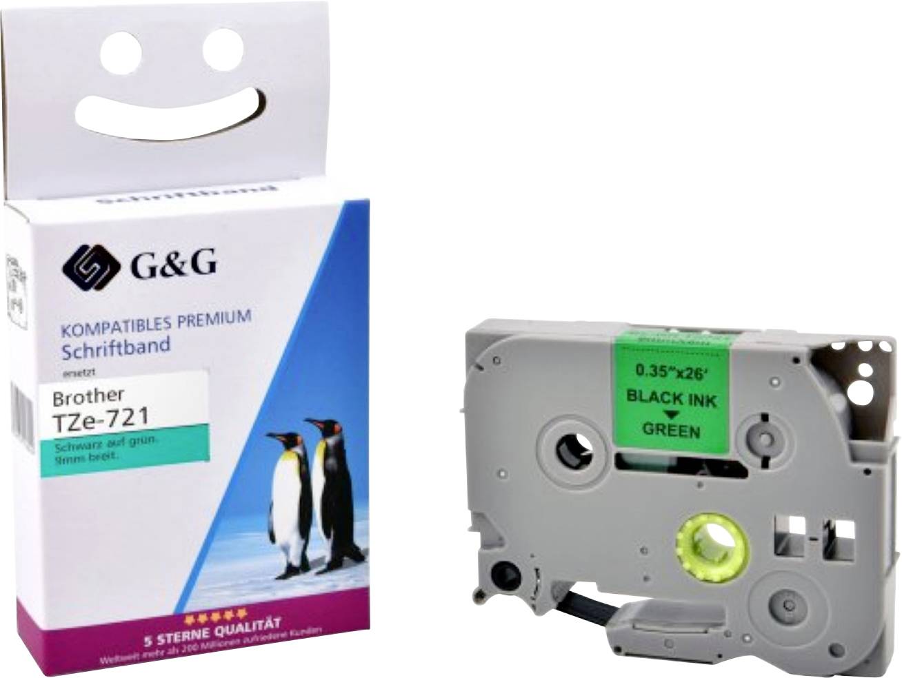 G&G Labeltape Tekstkleur: Zwart 8 m