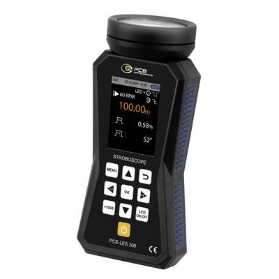 Prijenosni digitalni stroboskopski uređaj s ekranom koji prikazuje 100.00 Hz i kontrolnim gumbima.