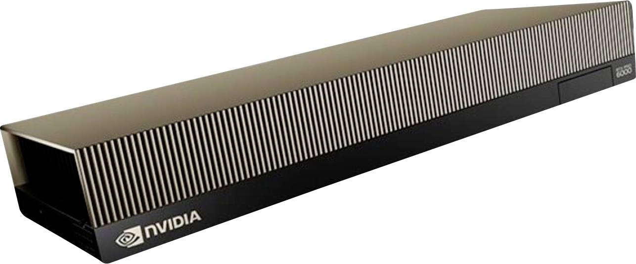 'NVIDIA RTX grafička kartica; dug, pravokutni dizajn s NVIDIA logotipom i valovitom površinom.'