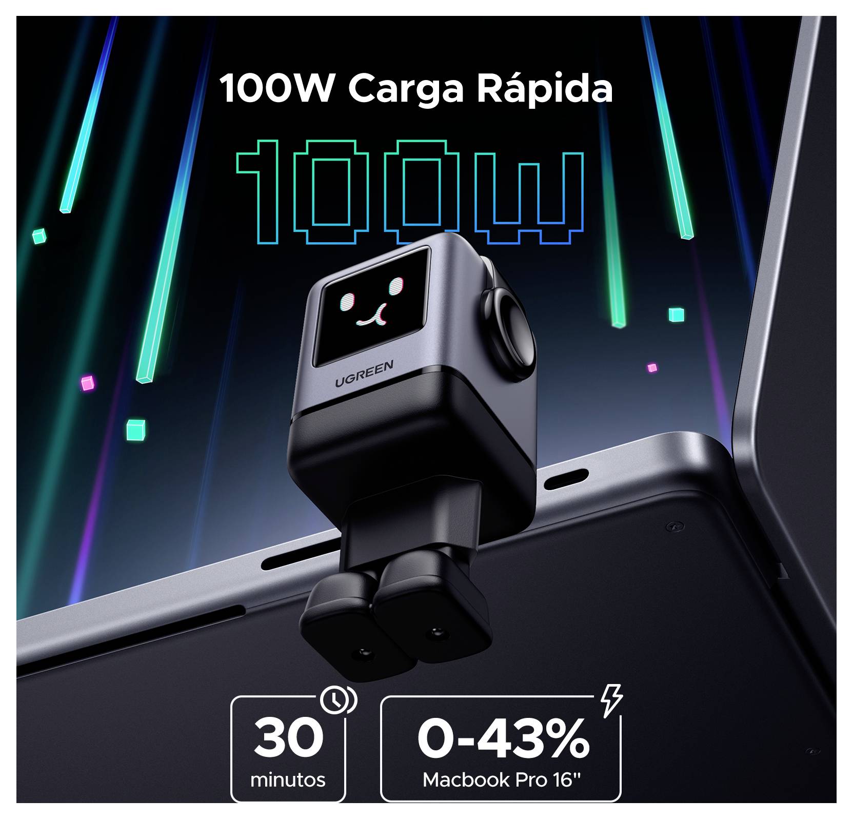 UGREEN Uno X688 USB punjač 100 W 3x USB-C®, 1x USB-A PPS, Power Delivery, Fast Charge siva unutrašnje područje GaN-1