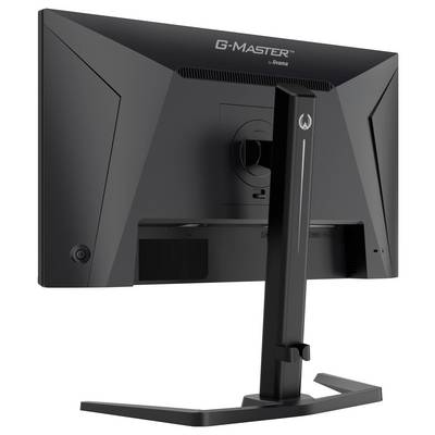 Crni računalni monitor promatran sa strane, s oznakom 'G-Master' modernog dizajna sa kutnim postoljema i angularnim oblikuje.