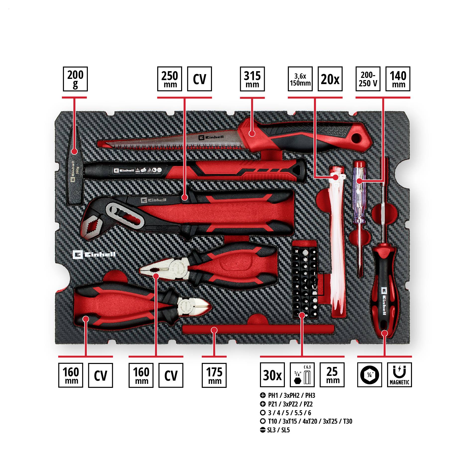 Einhell 78-tlg. Werkzeugkoffer Renovierung 370517 kovčeg za alat, opremljen-1