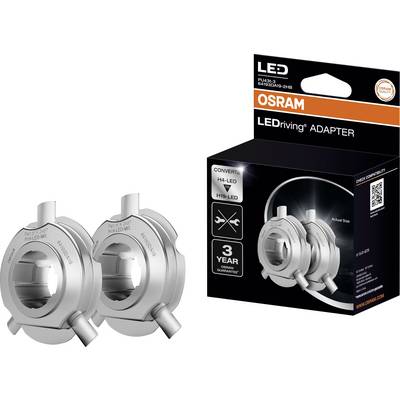 'Dva metalna LED adaptera za glavne svjetla pored kutije označene "OSRAM LEDriving Adapter" s slikom adaptera i pojedinostima proizvoda.'
