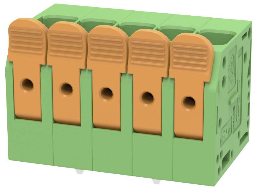 Degson DG2206V-7.5-DA-05P-14-100Z(H) Klemblok Flexibel: 0.2-6 mm&sup2; Massief: 0.2-10 mm&sup2; Aantal polen: 5 1 stuk(s) Groen
