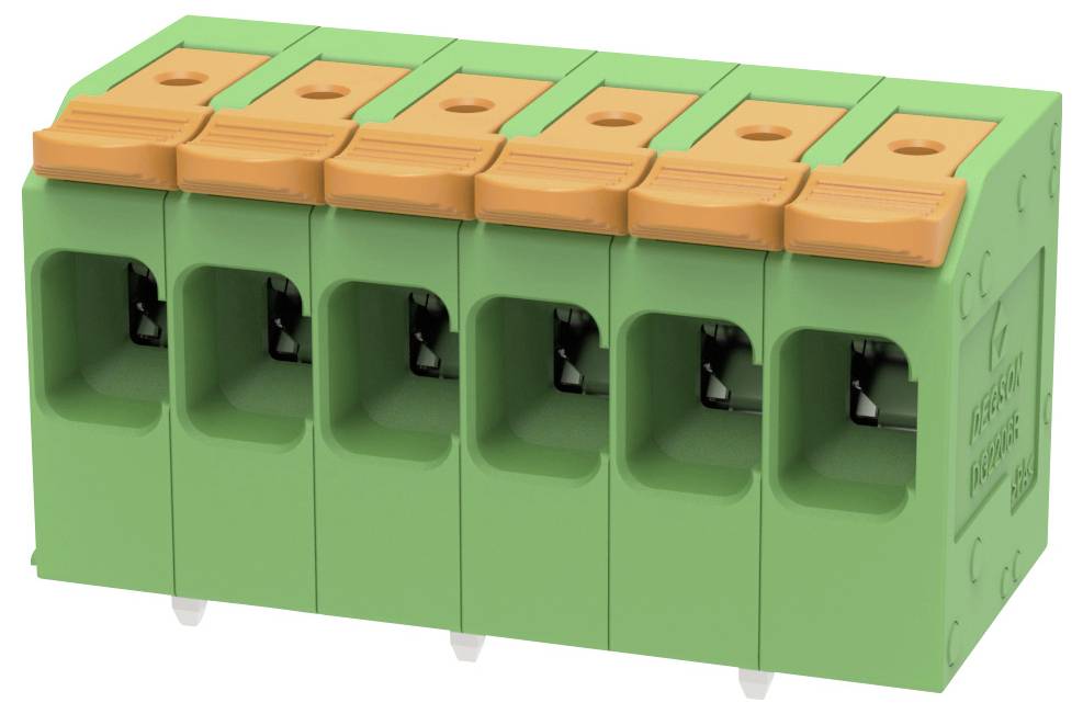 Degson DG2206R-7.5-DA-06P-14-100Z(H) Klemblok Flexibel: 0.2-6 mm&sup2; Massief: 0.2-10 mm&sup2; Aantal polen: 6 1 stuk(s) Groen