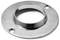Metalička kružna prirubnica s dvije zavrtanjske rupe za pričvršćivanje, s podignutim centralnim prstenom.