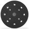 Crna okrugla brušna podloga s devet ravnomjerno raspoređenih rupa, dizajnirana za pričvršćivanje na elektnu brusilicu kako bi se omogućila ekstrakcija prašine.