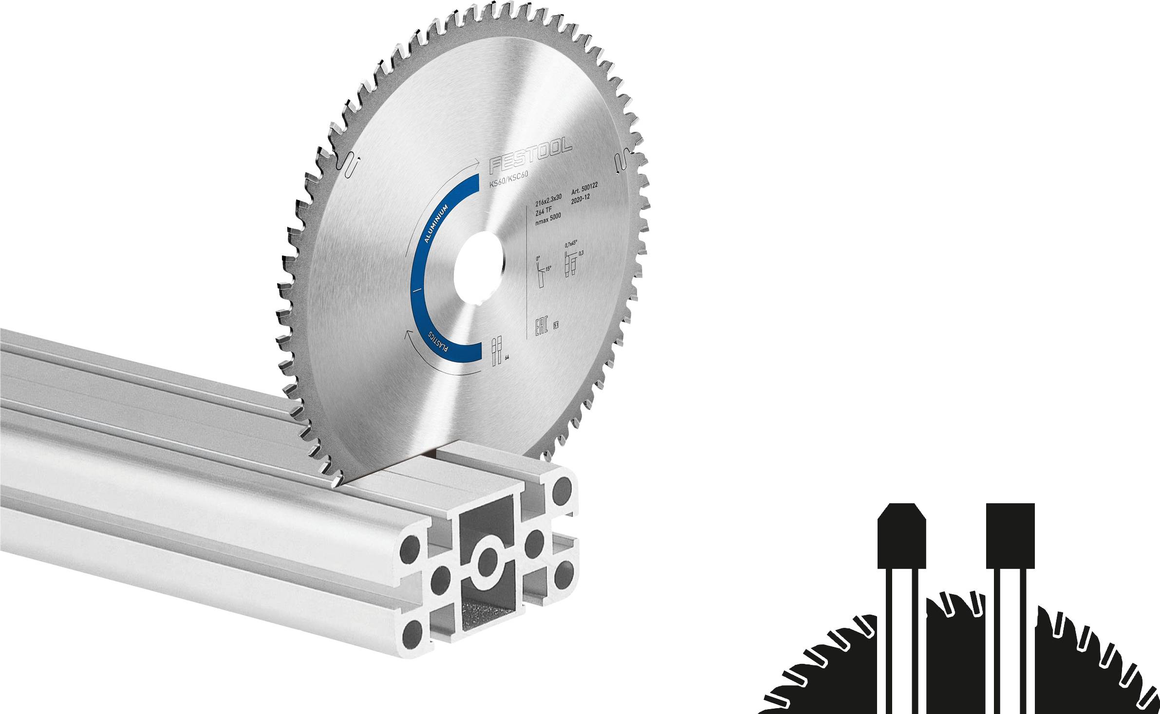 Festool HW 216x2,3x30 TF64 500122 list kružne pile 216 x 30 x 1.60 mm Broj zubaca (po inču): 64 1 St.-0