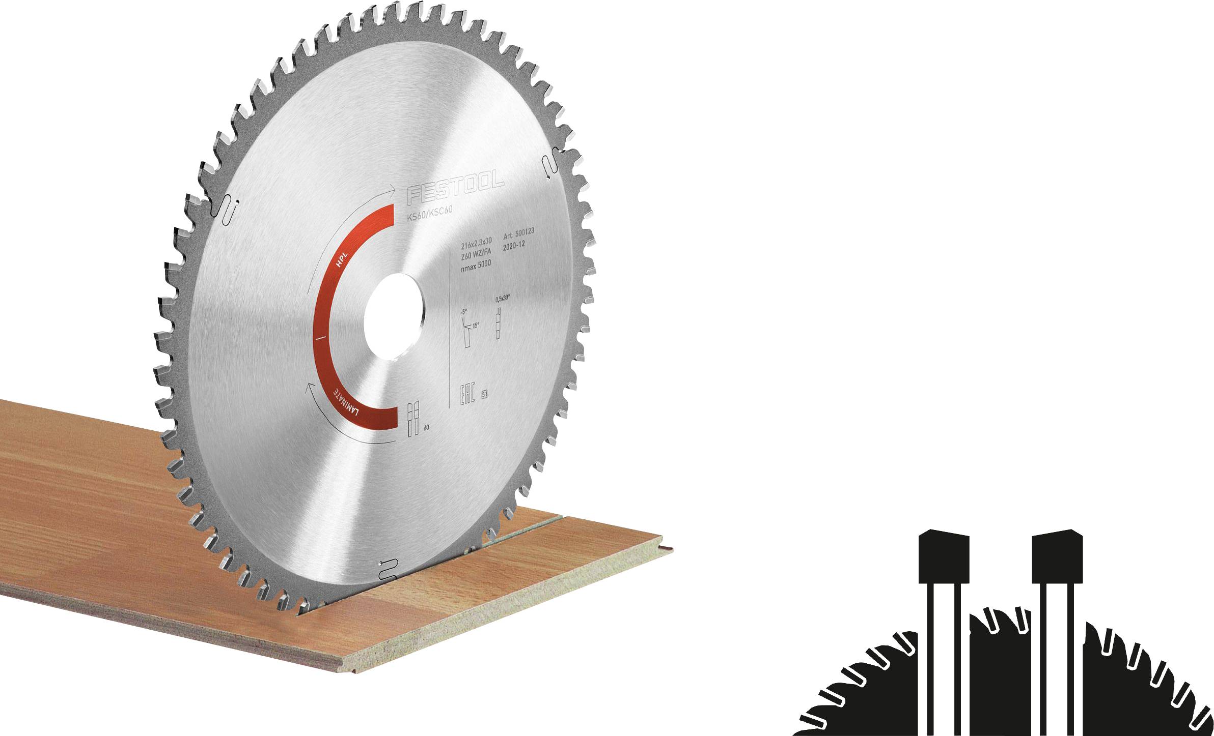 Festool HW 216x2,3x30 WZ/FA60 500123 list kružne pile 216 x 30 x 1.60 mm Broj zubaca (po inču): 60 1 St.-0