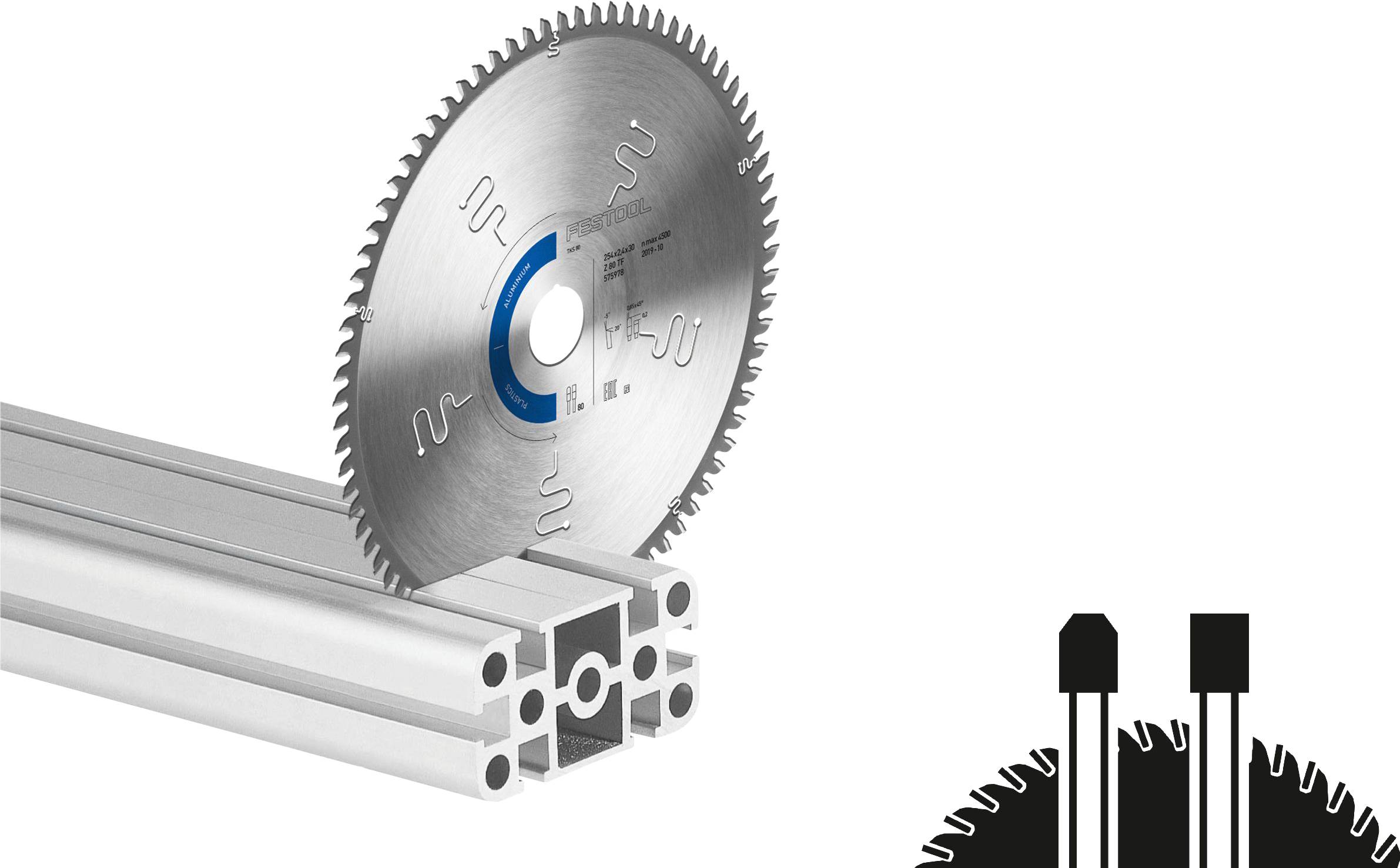 Festool HW 254x2,4x30 TF80 A 575978 list kružne pile 254 x 30 x 1.80 mm Broj zubaca (po inču): 80 1 St.-0
