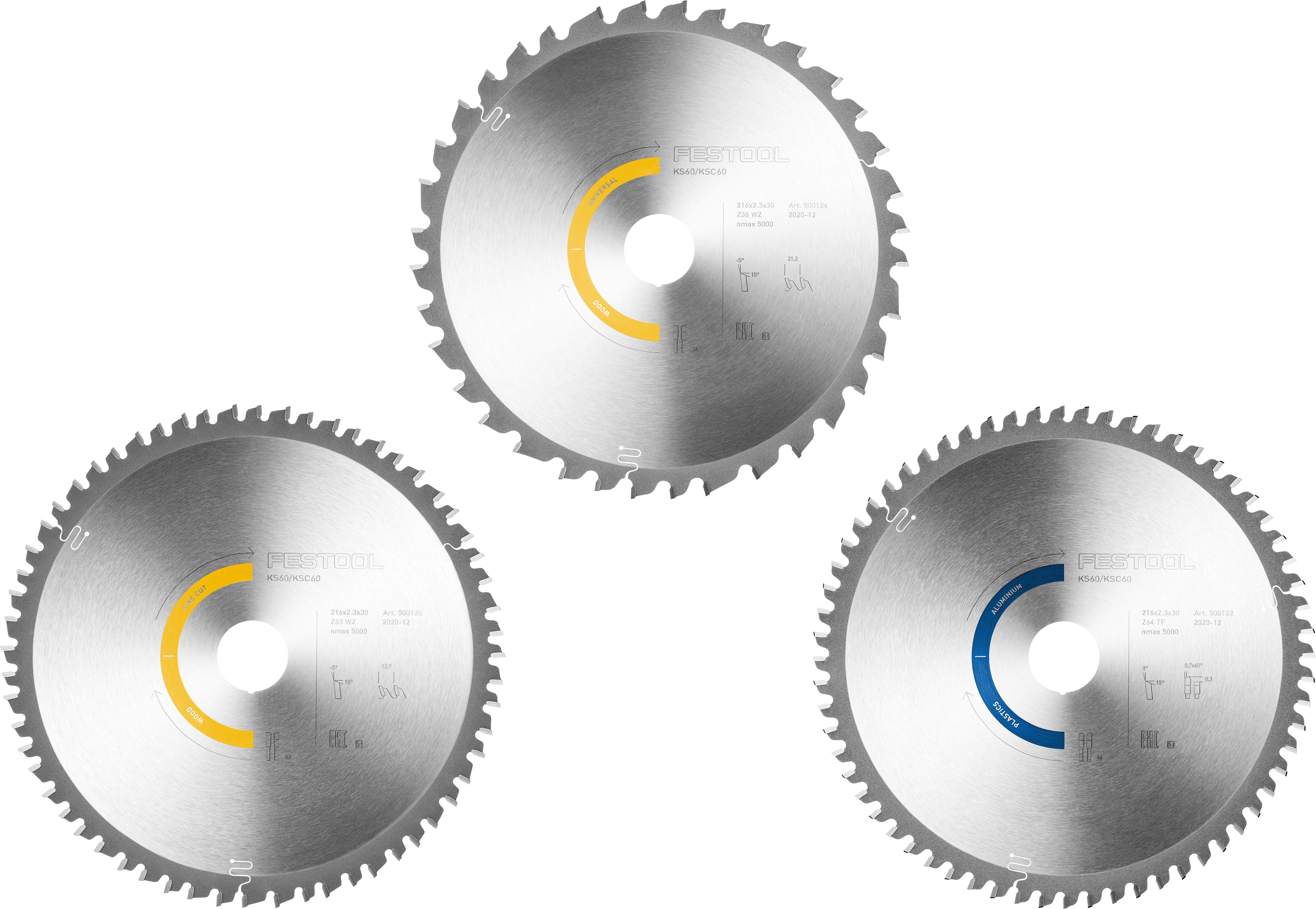 Festool KSB-SORT/3 W/A 216x2,3 578569 komplet listova kružne pile 216 x 30 x 1.60 mm 1 St.-0