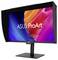 ASUS ProArt monitor s živahnom, šarolikim zaslonom sa spiralnim apstraktnim uzorcima u plavoj, narančastoj i ružičastoj boji.