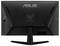 Crni ASUS TUF Gaming monitor prikazan je sa stražnje strane, sa postoljem i detaljima geometrijskog dizajna s ASUS logotipom na vrhu.