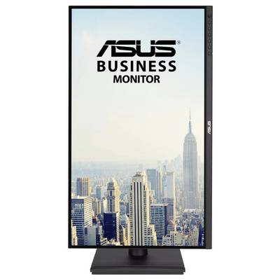 ASUS monitor koji prikazuje gradsku panoramu s visokim zgradama i jasnim nebom, promovira se kao poslovni monitor.