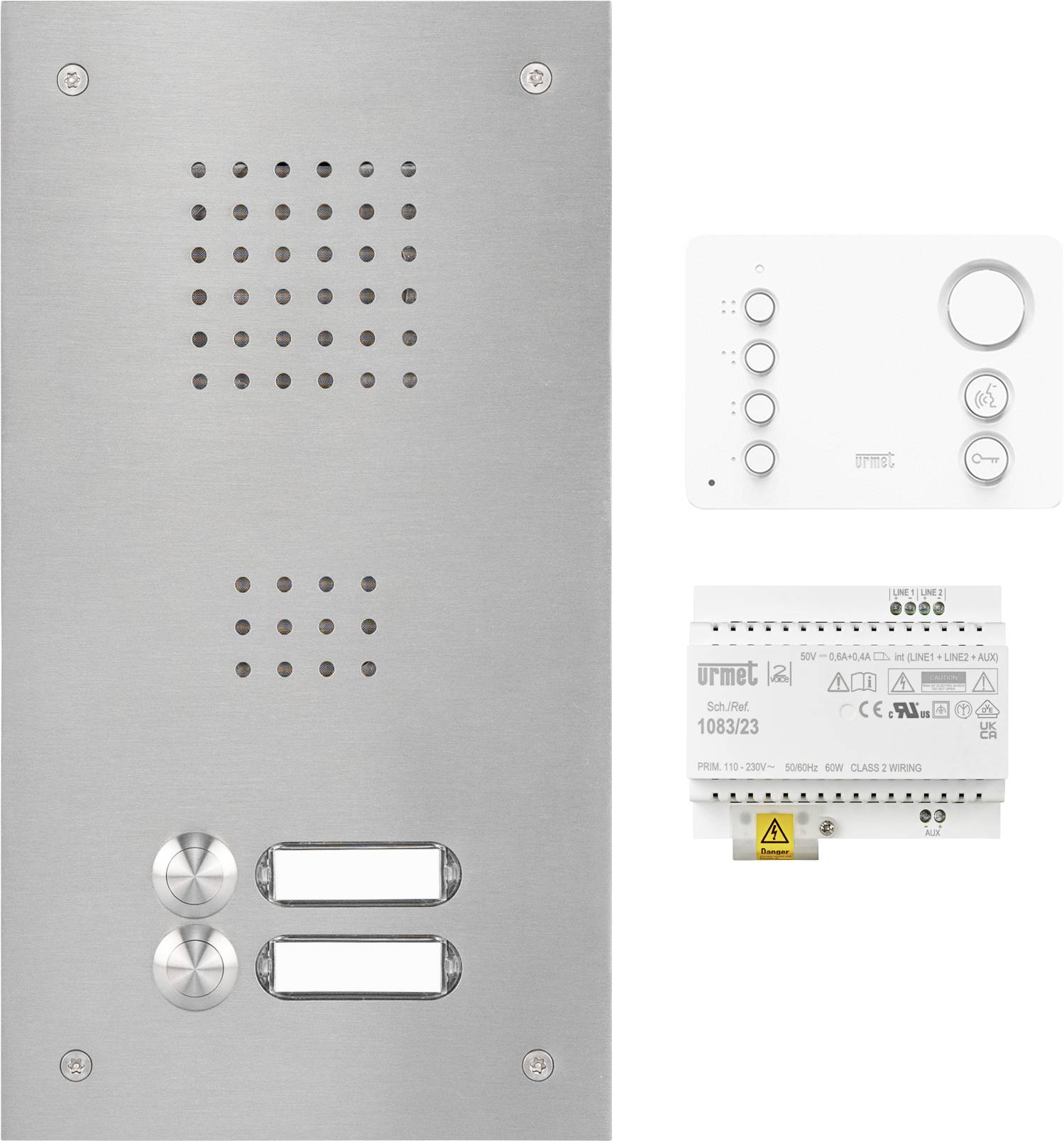 Grothe A-2V-MIF-V4A-01WE set audio portafona 2-žice plemeniti čelik-0