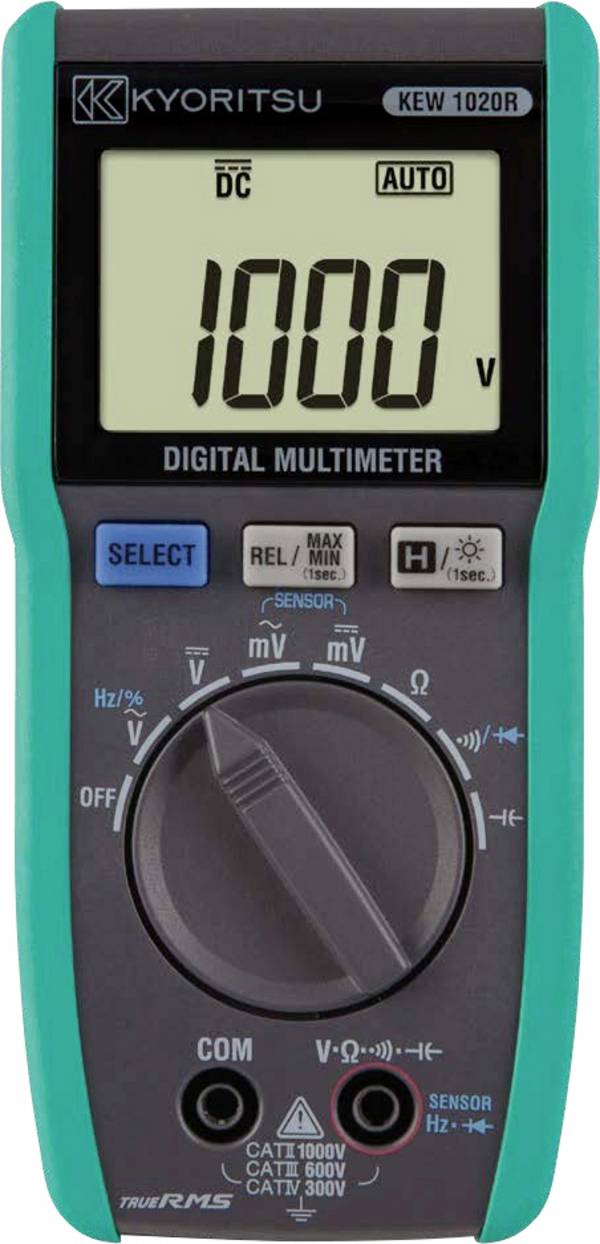 Kyoritsu  ručni multimetar  digitalni  CAT IV 300 V, CAT III 600 V Zaslon (brojevi): 6000