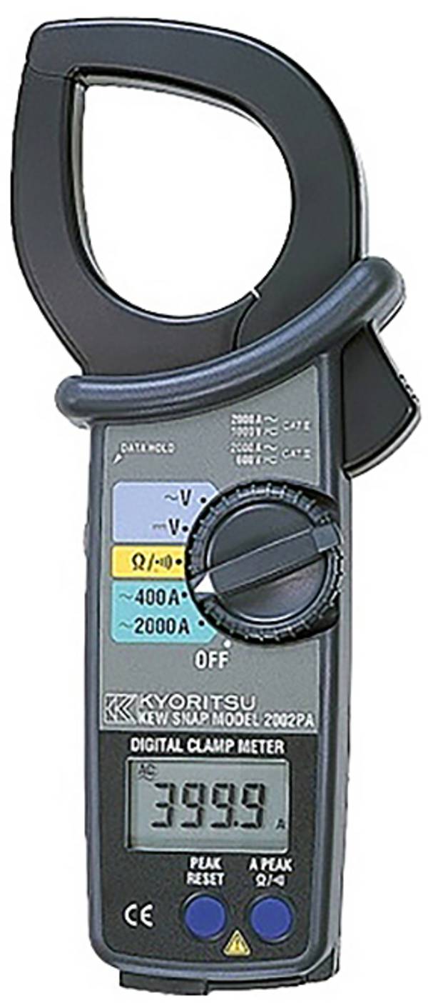 Kyoritsu KEW 2002PA strujne stezaljke  digitalni uklj. ispitivač napona CAT III 600 V, CAT II 1000 V Zaslon (brojevi): 4000