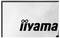 Logotip 'iiyama' u gornjom lijevom kutu zaslona monitora.