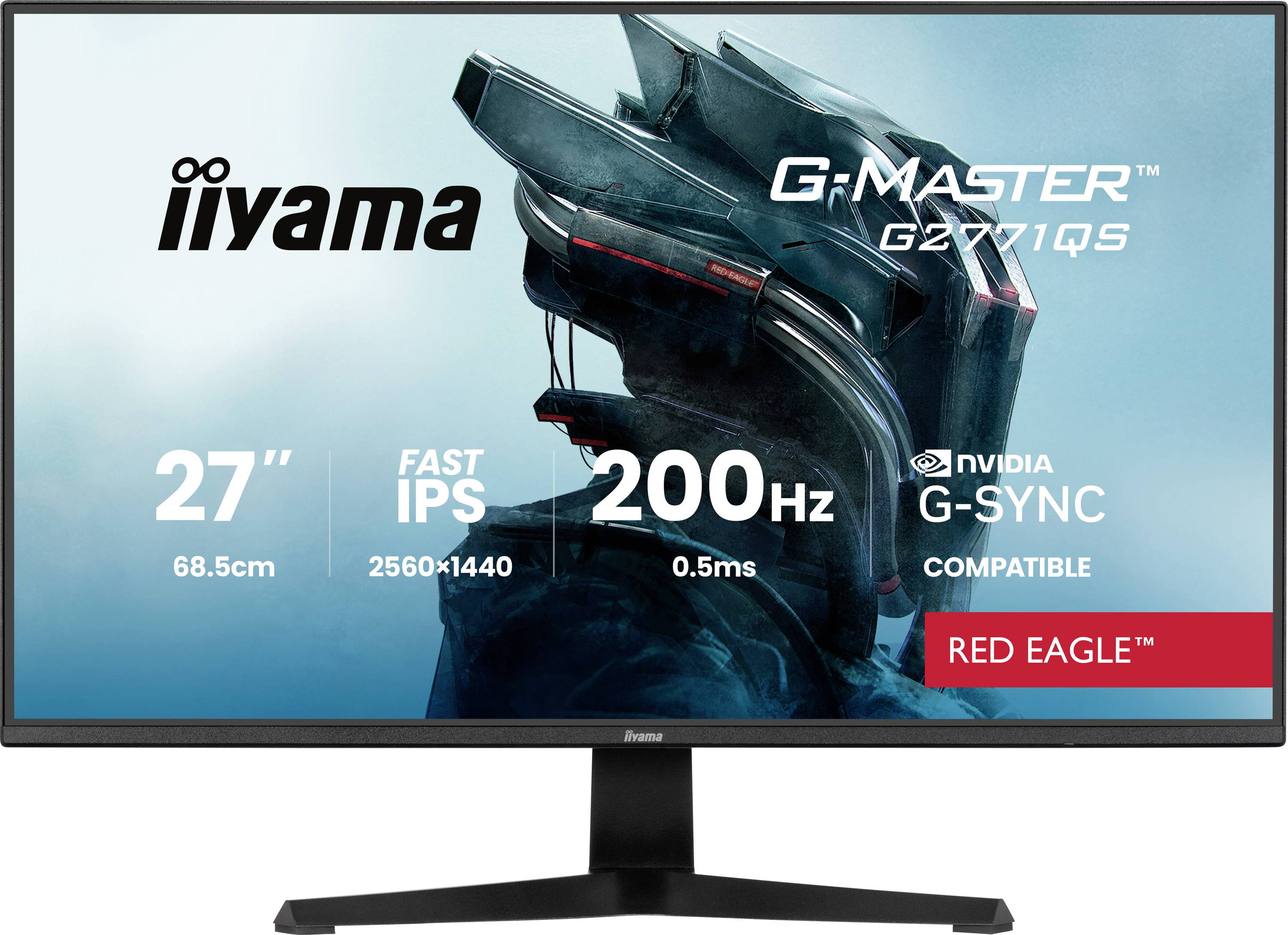 Monitor 'Iiyama G-Master G2771QS', 27 inča, razlučivost 2560x1440, frekvencija osvežavanja 200Hz, vrijeme odgovora 0,5ms, kompatibilan sa NVIDIA G-SYNC-om.