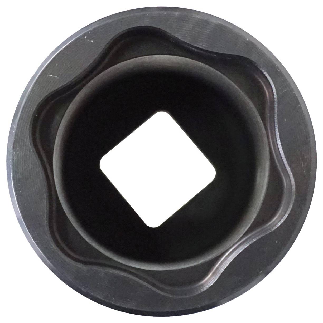 Prazan prostor s otvorenim stropnim gredama i ljuštenjem na zidovima, osvijetljen svjetlom postavljenim na stativu. Veliki prozor pokazuje drveće vani.