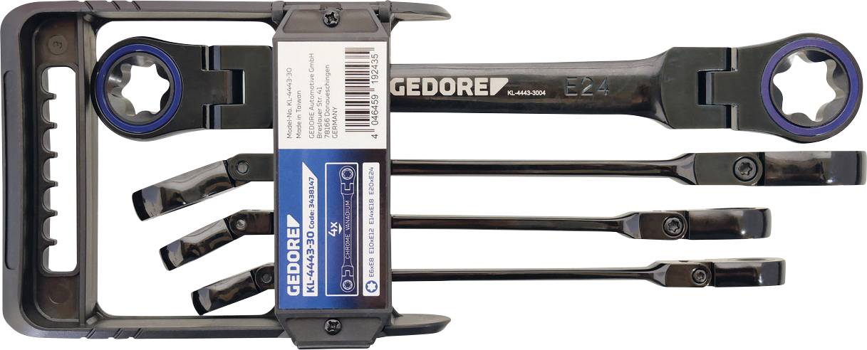 Gedore Automotive 3438147 KL-4443-30 dubbele koppeling-sleutelset voor ringvormige sleutels