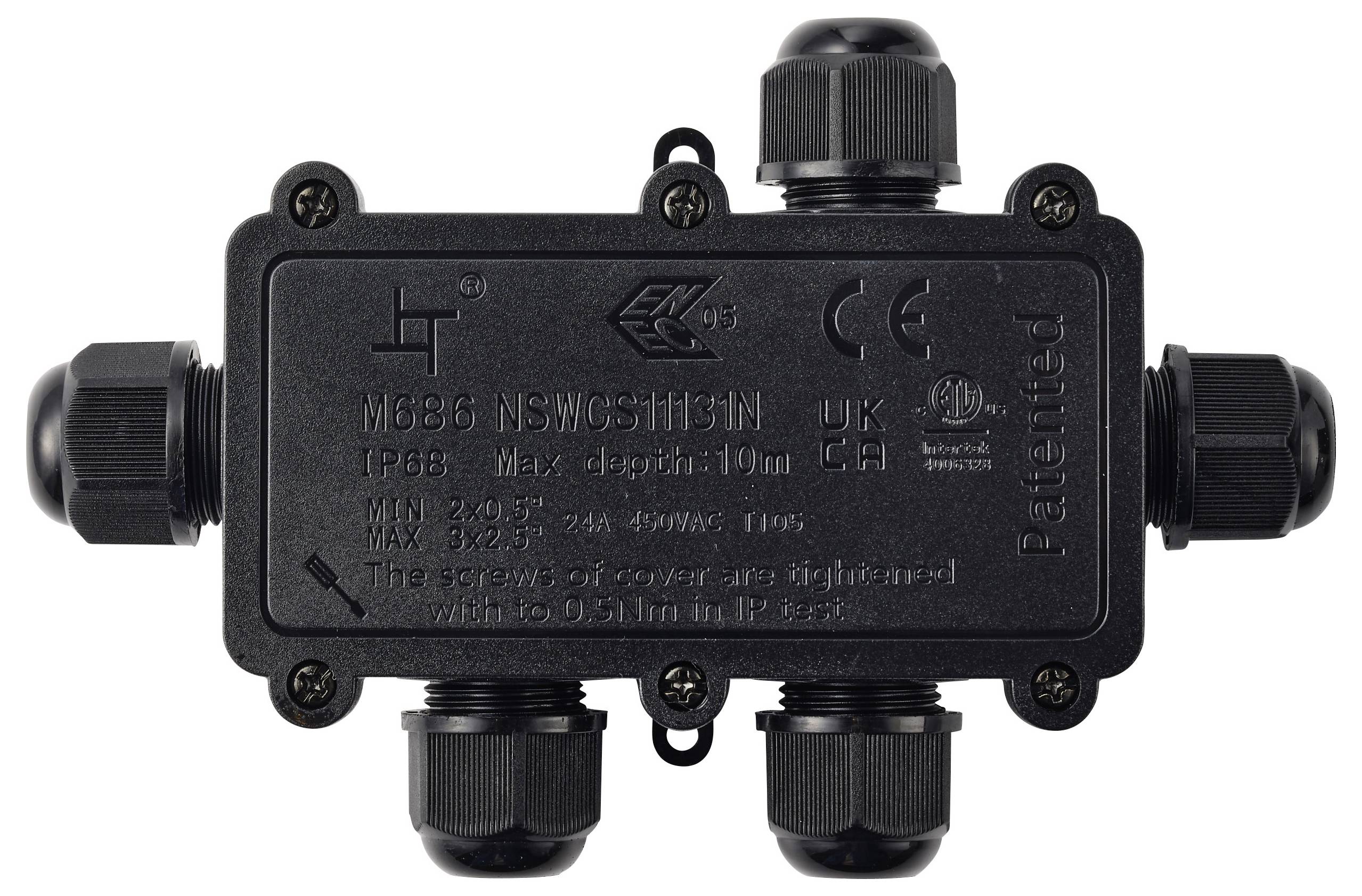 TRU COMPONENTS Razvodna kutija IP68 Vodootporna, 5 ulaza, 0,5-2,5 mm² TC-14745284 crna TRU COMPONENTS Sadržaj: 1 St.-1