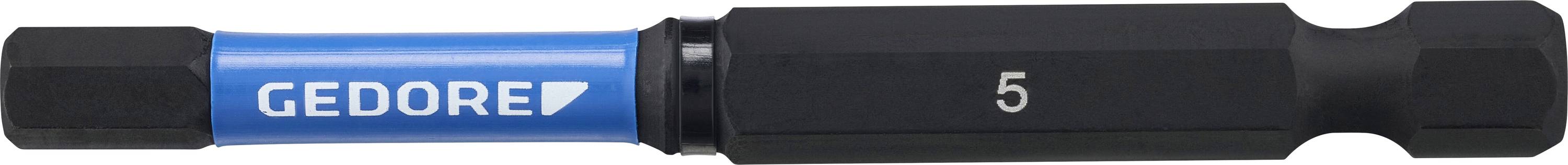 Plava i crna Gedore marka heksagonalna biti s oznakom '5' koja pokazuje veličinu, korištena za zatezanje ili otpuštanje vijaka u mehaničkim zadacima.