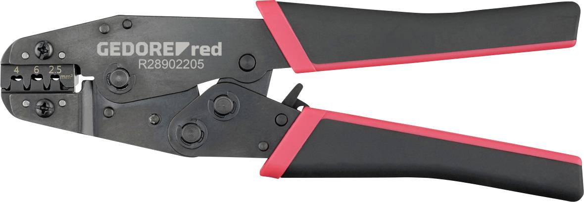 Par GEDORE crvenih kliještanih kleštaza crvenim i crnim ručicama, korišten za stiskanje raznih spojnika žica, model R28902205.